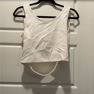 Roxy White Sleeveless Crop Top